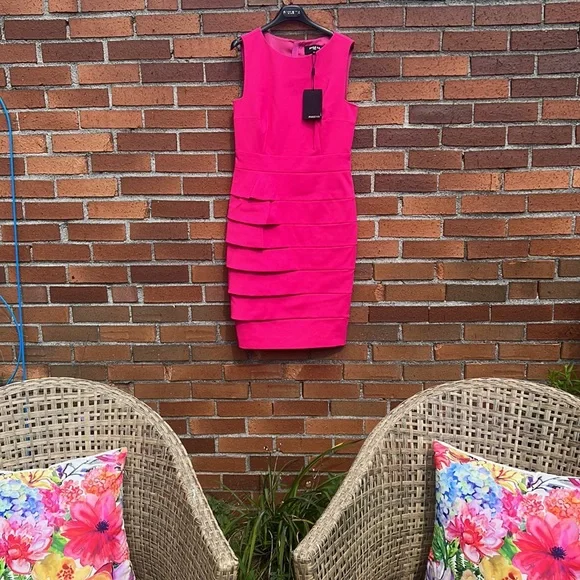 NWT PAULE KA Robe Pink formal mid length sleeveless dress 20E- 114/R120 - Picture 10 of 17